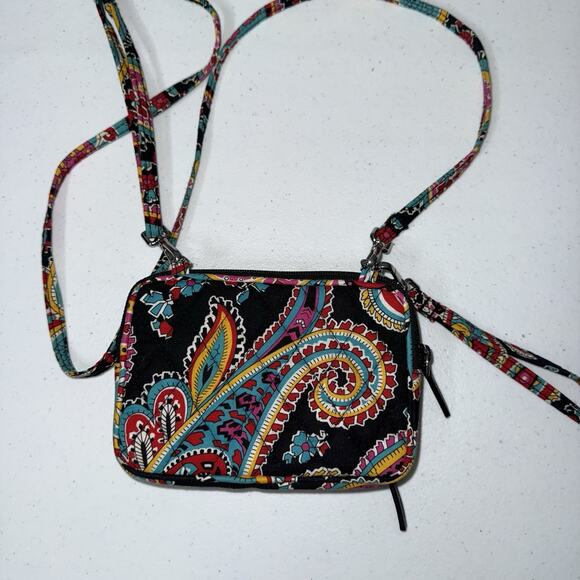 Vera Bradley Parisian Paisley Wristlet Wallet Crossbody - Picture 2 of 4